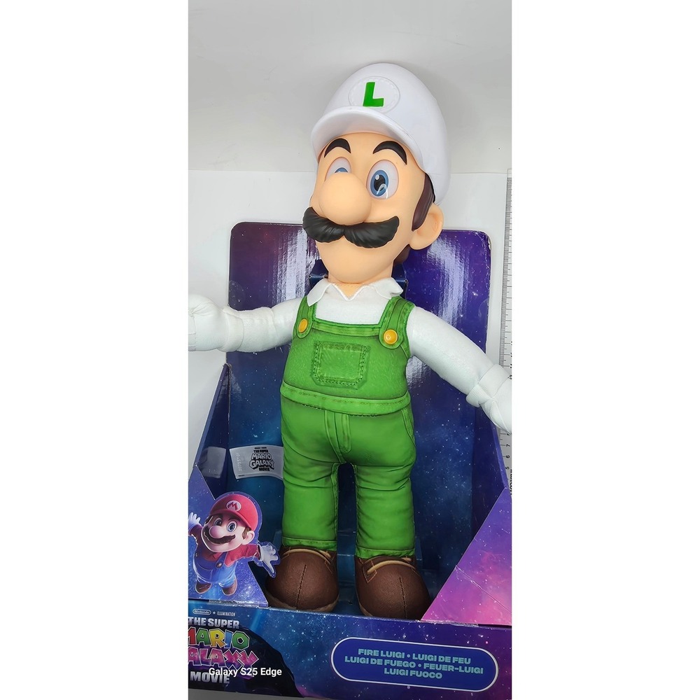Jakks Pacific Super Mario Galaxy Movie Fire Luigi 14" Articulated Action Figure